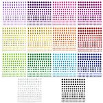 2310 Pieces Rhinestone Stickers, 14 Colors & 4 Sizes Self Adhesive Gems Stickers for Crafts Body Card Making, 14 Sheets DIY Bling Diamond Stickers for Face Nail Makeup Festival