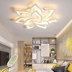 LED 10-Lights Ceiling Lamps Dimmable Modern Remote Control Color Change Bedroom Ceiling Light Ceiling Lighting Living Room Lamp Chandelier Fixture,Dimming,85cm 80W
