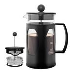 Sipologie Classic French Press Coffee Maker with 4-Level Filtration and Premium Heat Resistant Borosilicate Glass - Compact and Durable Filter Coffee Maker, Tea Maker - 600ml Coffee Press