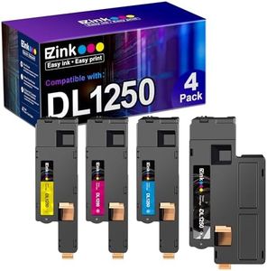 E-Z Ink Compatible Toner Cartridge Replacement for Dell 1250 810WH C5GC3 XMX5D WM2JC to use with 1250c C1760nw C1765nfw 1350cnw 1355cn 1355cnw Printer (1 Black, 1 Cyan, 1 Magenta, 1 Yellow) 4 Pack