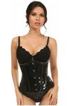 Daisy corsets womens Black Patent Pvc Vinyl Underbust Corset, Black, Medium