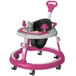 StarAndDaisy Walker for Kids for 6 to 18 Months, Intergrated RGB Lights Baby Walker Boys & Girls with 7 Level Height Adjustment, Walker Baby with Switchable Food & Musical Toy Tray (Pink)