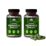 SAPTAMVEDA Organic Moringa Tablets, Drumstick Leaf Tablets 240 Tablets, 500mg each | 100% Organic (pack of 2))