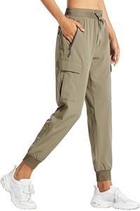 Libin Women's Hiking Cargo Pants Quick Dry Joggers Petite, Khaki XS