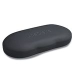 UpaClaire Clip-on Glasses Case Slim Hard Shell Ultra-light Retro Flat Glasses Storage Box Compression Resistant Black, Black, Medium