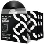 Hudson Hi-Fi 3 Layers HDPE Anti-Static 100 Vinyl Record Inner Sleeves - Durable Clear Disc Sleeves- Protect Your LP Albums from Scratches, Dust & Dirt - Acid-Free Rice Paper Interior Disc Covers