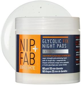 Nip + Fab Glycolic Acid Night Face Pads with Salicylic and Hyaluronic Acid, Exfoliating Resurfacing AHA Facial Pad for Exfoliation Even Skin Tone Blemish Control Pigmentation, 60 Pads, 2.7 Ounce