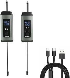 DIGIMORE Wireless Transmitter and Receiver| Upto 120Ft Range (~35M)| 5Hrs Battery Backup| Type-C Charge Support and <5ms Latency| for Wireless Musical Instruments, Recording Studios and DJ's (D-705)