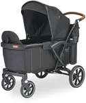 Larktale sprout Single-to-Double Stroller/Wagon - Expandable and Foldable Stroller Wagon for Kids with Canopy, Storage, and Accessories - Byron Black