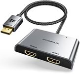 SWITCHFLUX DisplayPort to Dual HDMI Adapter [4K@60Hz] DP to HDMI Splitter 1 in 2 Out Extended Display, DP 1.2 to 2 HDMI Female Converter for Dual Monitors Compatible with PC,Graphic Card and More