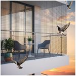 Bird Control Black Nylon Knotted Anti-Bird Net UV Stabilized Multi Filament with Tying Ropes Attached, Cable Ties & Cup Hooks for Easy Installation - Black - 7ft x 12ft