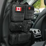 lxjnfac Universal Tactical Vehicle Seat Back Organizer Panel with 5 Detachable MOLLE Pouches - Medical, Phone, Storage Pouch, Suitable for Vehicles Such as Jeep, Truck, SUV, Ford, Chevrolet, etc