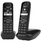 Gigaset A694 DUO - Two Cordless DECT Telephones - Large High Contrast Display - Excellent Audio Quality - Ergonomic Keypad, Black [UK Version]