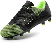 DREAM PAIRS Boys Girls Soccer Cleats Youth Firm Groud Athletic Outdoor Trainning Football Shoes for Little/Big Kid,Size 10 Toddler,Black/Neon Green,SDSO224K