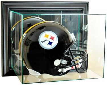 Perfect Cases Wall Mounted Football Helmet Display Case with Black Moulding | Real Glass | UV Protected