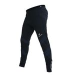 Fashion Track Cycling Trousers Men - Coolmax Padded MTB Trousers Made with Highly Elastic and Dense Roubaix Material for Long, Comfortable Bike Rides - Available in 5 Catchy Patterns (Black, L)