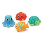 Melissa & Doug Sunny Patch Seaside Sidekicks Squirters with 4 Squeeze-and-Squirt Animals - Water Toys for Kids