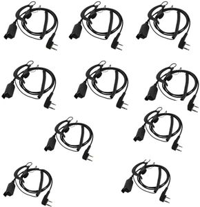 Retevis EEK016 G-Tipo Walkie Talkie Auricular VOX Manos Libre Radio Auricular Compatible con Radio de 2 Vías RT24 RT619 Baofeng UV5R 888S Radio Esynic 2 Pin Auriculares con Bobina (10 Piezas)
