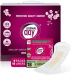 Genial Day - Cotton Panty Liners, Vegan & Non-Toxic Liners, Cotton Panty Liners for Women with Far-IR Anion Strip, Soft & Breathable, 7.09 Inches Long (Extra Absorbent), 9 Packs, 162 Liners