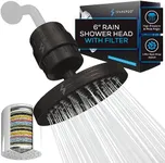 SparkPod Luxury Filtered Shower Head Set 23 Stage Shower Filter - Reduces Chlorine and Heavy Metals - High Pressure Showerhead Filter (6" Round, Vintage Oil Rubbed Bronze)