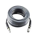 aunstarwei PVC Reinforced Air Compressor Hose Grey with 1/4" Europe Steel Quick Coupler and Plug Fittings, 15m Length