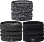 ICOOCI 3-Pack Fleece Neck Warmer: Windproof knit gaiter for men/women. Double-layer fleece for skiing & outdoor activities.
