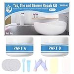 Bathtub Repair Kit White for Repairing Bathtubs, Ceramic Tiles & Acrylic Repair Kit for Porcelain, Fiberglass, Ceramics, Sinks, Porcelain Countertops Cracks, Holes, Scratches