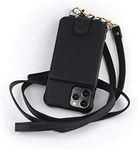 Gear Beast Crossbody Phone Case Wallet Compatible iPhone 12 Mini, RFID Protected Cross Body Phone Purse Bag with Adjustable Strap Black