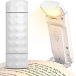 Mexllex Rechargeable Book Reading Light, Eye Caring Reading Light Clip on Book with 3 Colors Temperatures & 5 Brightness Levels, Portable LED Clip on Bookmark Lamp for Bookworms