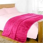 Soft Faux Fur Mink Bed Throw Blanket, Large King Size 200cm x 240cm, Pink - Mountain Moose Co.