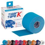 TIGERTAPES - Tiger K Tape Blue (5cm x 5m) - Kinesiology Tape Uncut Roll Elastic Therapeutic Muscle Support Tape for Exercise, Sports & Injury Recovery - Water Resistant, Hypoallergenic