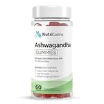 NutriGains Ashwagandha Gummies 3000mg High Strength Supplement for Men and Women with Vitamin B6, Apple Flavour, Vegan 60 Gummy, 1 Month Supply