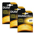 3 X Duracell 377 SR626SW SB-AW AG4 1.55v Silver Oxide Watch Battery