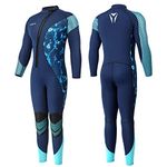 Yueta Mens Wetsuit, Full Body 3MM Neoprene Wet Suits, Front Zipper for Swimming Surfing Snorkeling Kayaking in Cold Water