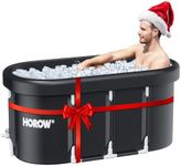 HOROW XL Large Oval Ice Bath Tub for Athletes, 100 Gallons Christmas Portable Cold Plunge Tub for Recovery and Cold Water Therapy, Multiple Layered Ice Plunge Tub with Cover for Home, Gym, Outdoor Use