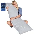 Snuggle-Pedic Long Body Pillow for Adults - Big 20x54 Pregnancy Pillows w/Shredded Memory Foam & Cooling Pillow Cover - Cuddle Firm Maternity Side Sleeper Pillow Insert to Hug for Bed - Grayy