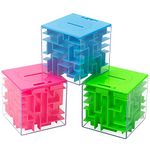 ThinkMax Money Maze Puzzle Box, Puzzle Money Holder Gift Box for Kids and Adults, Unique Way to Give Birthday (3 Pack)