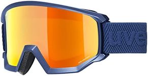 uvex Unisex-Adult, athletic CV ski goggles, navy mat/orange-green, one size