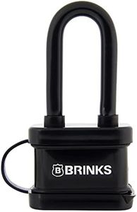 BRINKS - 40mm Laminated Steel Weather Resistant Padlock with 2” Shackle - Vinyl Wrapped and Chrome Plated with Hardened Steel Shackle, 172-42051, Black