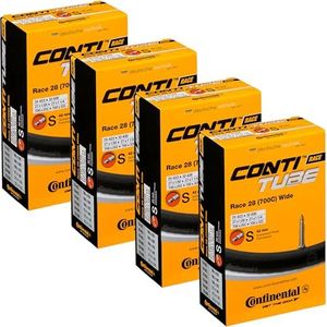 Continental Race 28" Wide 700x25-32c Inner Tubes - 42mm Presta Valve (Pack of 4 w/Conti Sticker)