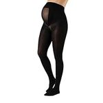 CALZITALY Opaque Maternity Tights, Micoriber Pregnancy Pantyhose | S, M, L, XL, XXL, 3XL, 4XL | 100 DEN | Made in Italy (XL, Black)