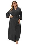 Women's Plus Size Robes Long Cotton Kimonos Plus Size Bath Robe Maternity Robes Hospital Sleepwear Grey