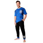 Chelsea F.C. Mens Pyjamas Set Nightwear T-Shirt and Long Bottoms PJs Lounge Set for Men Teenagers S-3XL Gifts for Men (Blue/Black, L)