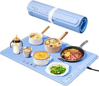 Kisfam Food Warming Mat, Electric Warming Tray with 3-Level Temperature and Timer Setting, Food Warmers for Parties Buffet, Automatic Child Safety Lock, Blue