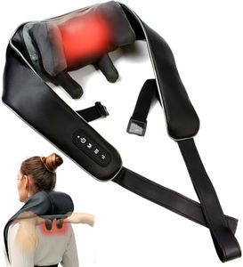 Zyllion Shiatsu Neck and Shoulder Massager with Heat (FSA/HSA Eligible) - Cordless Rechargeable 4D Kneading Deep Tissue Massage for Muscle Pain Relief on Back, Legs, Foot - Black (ZMA-36)