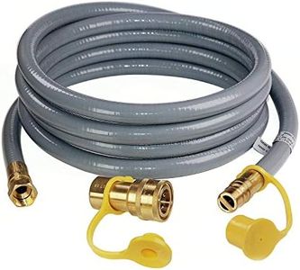 12 Feet 3/8 inch ID Natural Gas Grill Hose with Quick Connect Propane Gas Hose Assembly for Low Pressure Appliance -3/8 Female Pipe Thread x 3/8 Male Flare Quick Disconnect - CSA Certified