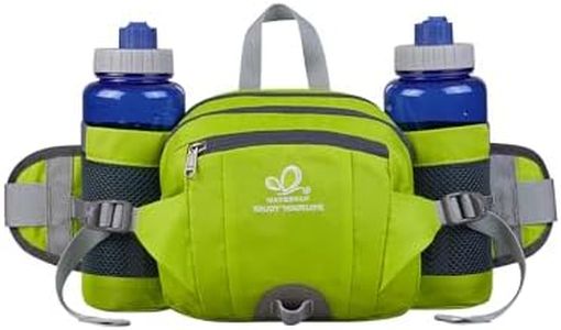 WATERFLY Fanny Pack Waist Bag: Fannie Pack 2 Water Bottle Holders Lumbar Belt Hiking Walking Running Jogging Camping Large Woman Man (Bottle Not Included)