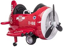 Airplane Ride On Toy Kids Car TOBBI 12V Electric Kids Ride Airplane Motorized Kids Vehicles w/Bombing Sound/Joysticks Operation/FM Radio/Remote Control, Best Gifts for Toddlers Aged 3-8, Red