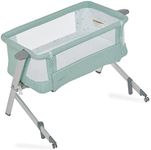 Dream On Me Skylar Bassinet and Bedside Sleeper in Mint, Lightweight and Portable Baby Bassinet, Five Position Adjustable Height, Easy to Fold and Carry Travel Bassinet, JPMA Certified