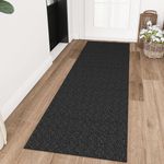 KOZYFLY Boho Runners for Hallways 2x8 ft Washable Hall Carpet Runner Rubber Backed Kitchen Rug Black Cotton Entryway Runner Rugs Floor Runners for Indoor Hallway Bedroom Kitchen